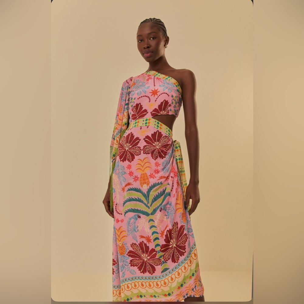 FARM Rio Multicolor Floral One-Shoulder Maxi Dress - Picture 5 of 10
